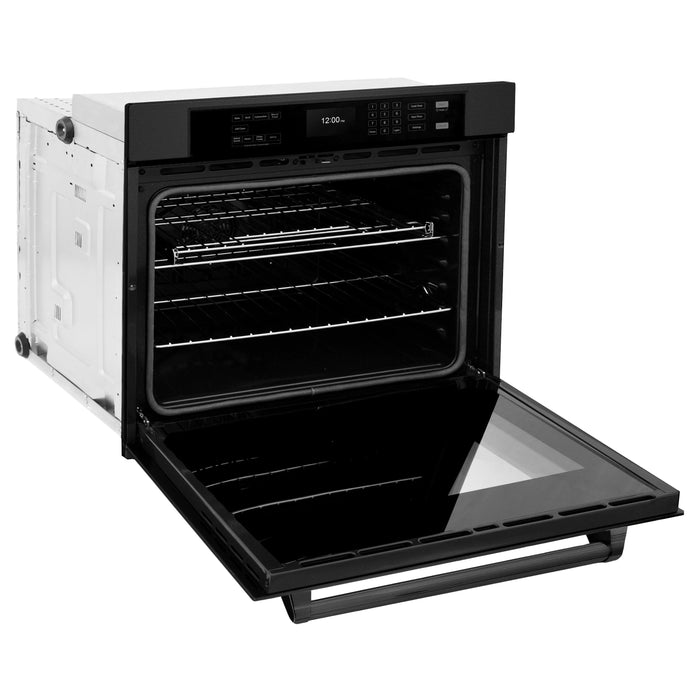 ZLINE 30 "Professional True Convection Single Wall Oven, Air Fry, Self Clean, Black Stainless Steel, WASB-30