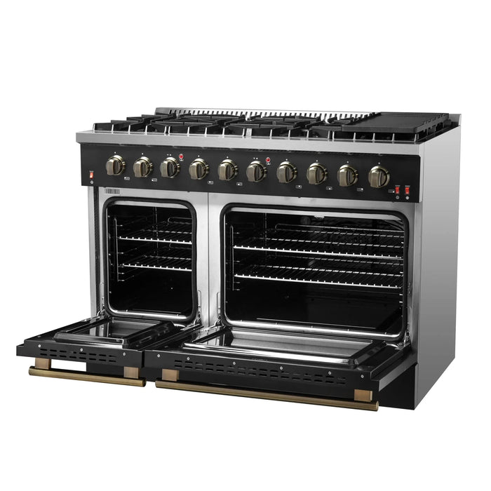 FORNO Galiano 48" Gas on Gas Range FFSGS6244-48BLK