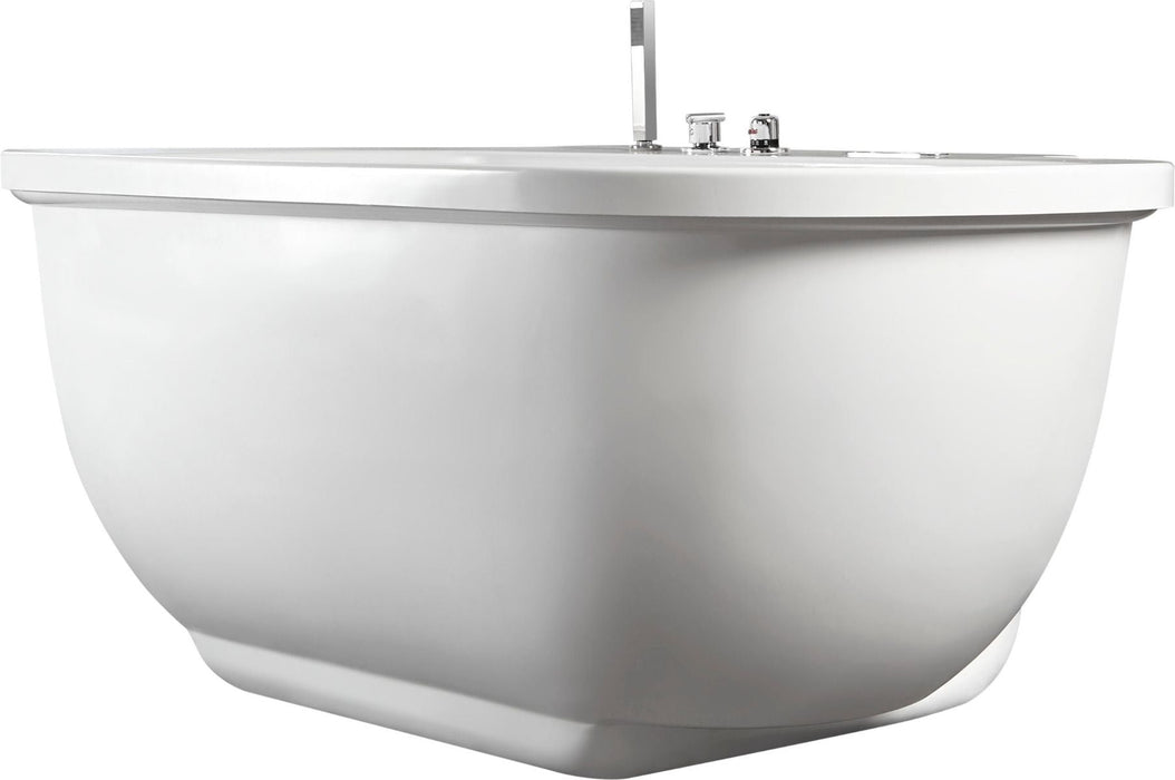 EAGO 6 ft Acrylic White Whirlpool Bathtub, Fixtures AM128ETL
