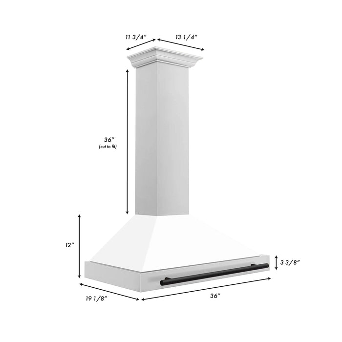 ZLINE 36" Autograph Stainless Wall Range Hood KB4STZ-WM36-MB