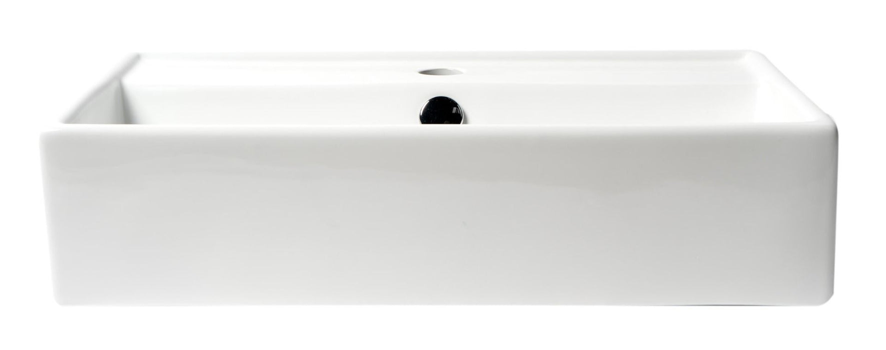 ALFI brand White 22" Rectangular Wall Mounted Ceramic Sink, Faucet Hole ABC122