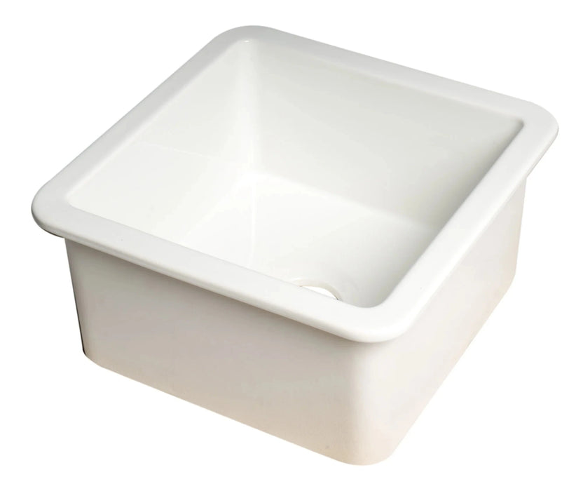 ALFI brand Square 18" Undermount / Drop In Fireclay Prep Sink ABF1818S