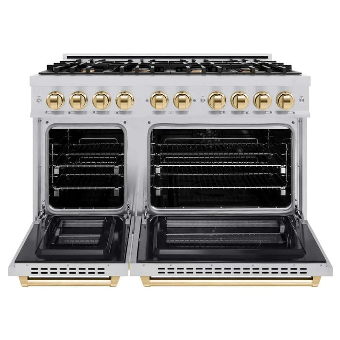 ZLINE 48" Select Gas Range Convection Gas Oven Stainless Steel Gold HGRZ-48-G