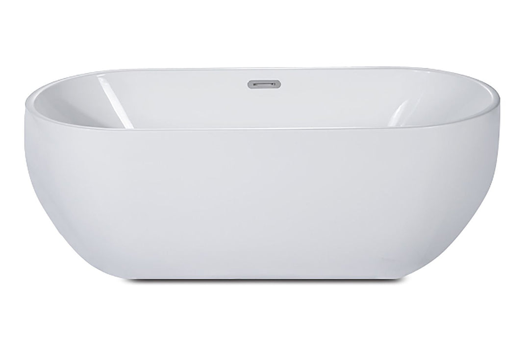 ALFI brand 67" White Oval Acrylic Free Standing Soaking Bathtub AB8839