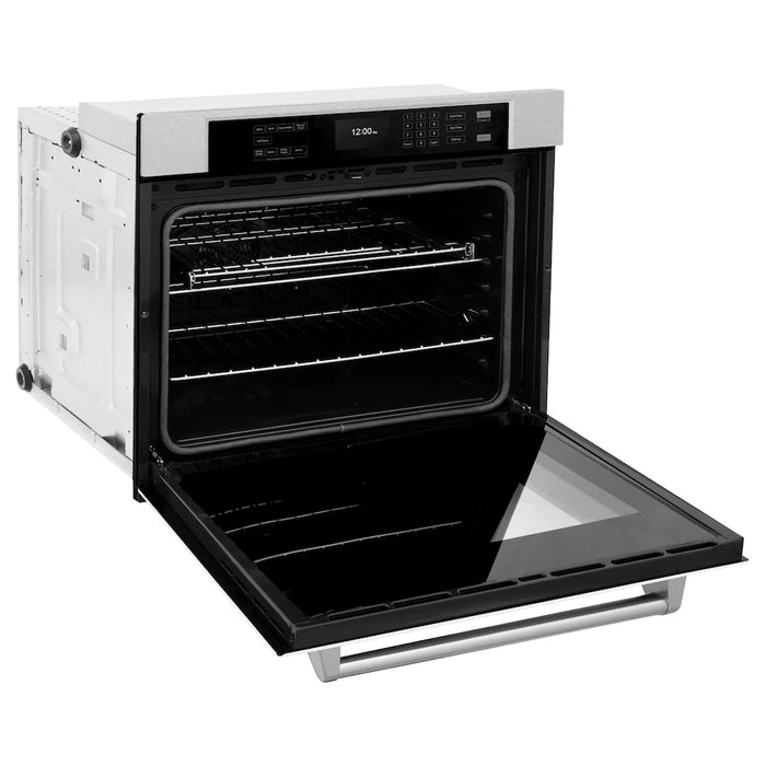 ZLINE 30"Professional True Convection Single Wall Oven, Air Fry, Self Clean, DuraSnow® White Matte WASS-WM-30