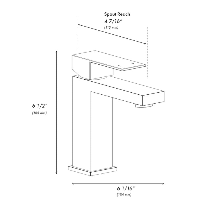 ZLINE Rubicon Modern Single Handle Bath Faucet, RBCN2-BF-BN