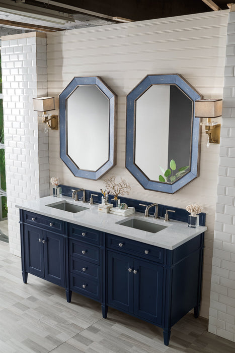 James Martin Brittany 72" Double Bathroom Vanity, Victory Blue