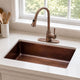 Nauxus Custom Handmade Undermount Copper Kitchen Sink, UDMK05-NX