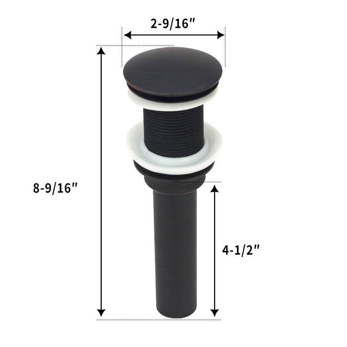 Oil Rubbed Bronze Push Button Bathroom Sink Drain Stopper Without Overflow - AK82001ORB