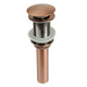 Copper Push Button Bathroom Sink Drain Stopper Without Overflow