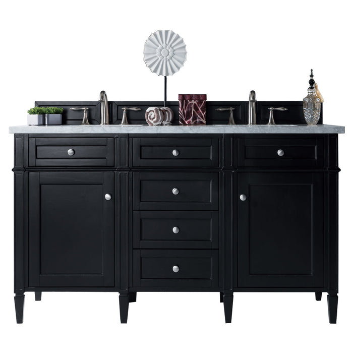 James Martin Brittany 60" Double Bathroom Vanity, Black Onyx