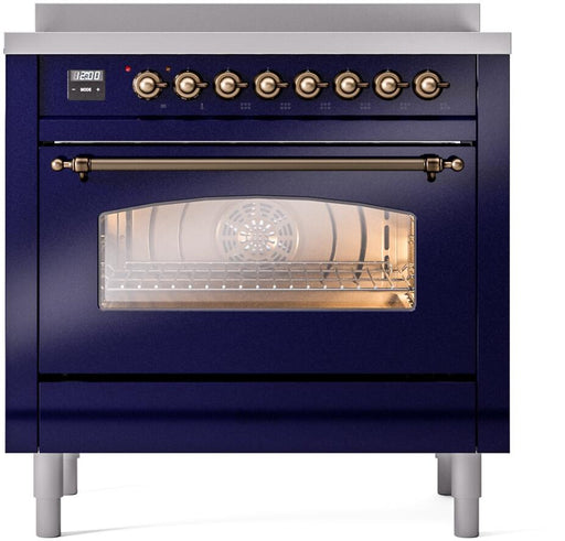 ILVE Nostalgie II 36 " Electric Range, Blue, Bronze Trim UPI366NMPMBB ILVE