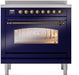 ILVE Nostalgie II 36 " Electric Range, Blue, Bronze Trim UPI366NMPMBB ILVE