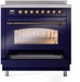 ILVE Nostalgie II 36 " Electric Range, Blue, Bronze Trim UPI366NMPMBB ILVE