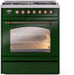 ILVE Nostalgie II 30" Dual Fuel Liquid Propane Range, Emerald Green, Bronze Trim UP30NMPEGBLP ILVE