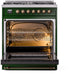 ILVE Nostalgie II 30" Dual Fuel Liquid Propane Range, Emerald Green, Bronze Trim UP30NMPEGBLP ILVE