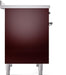 ILVE Nostalgie II 40" Electric Range, Burgundy, Chrome Trim UPDI406NMPBUC ILVE