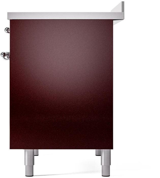 ILVE Nostalgie II 40" Electric Range, Burgundy, Chrome Trim UPDI406NMPBUC ILVE