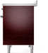 ILVE Nostalgie II 40" Electric Range, Burgundy, Chrome Trim UPDI406NMPBUC ILVE