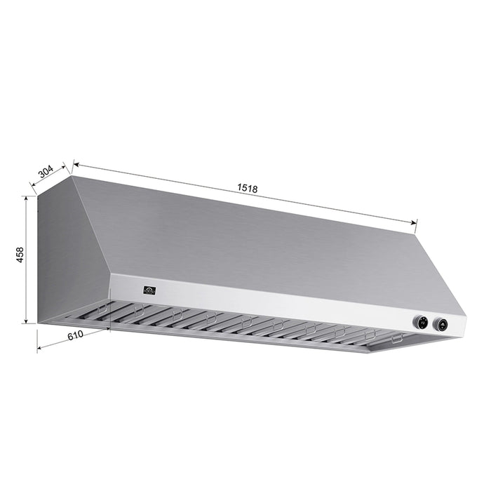 Forno 60'' 1200 CFM Wall Mount Range Hood, Stainless Steel FRHWM5009-60