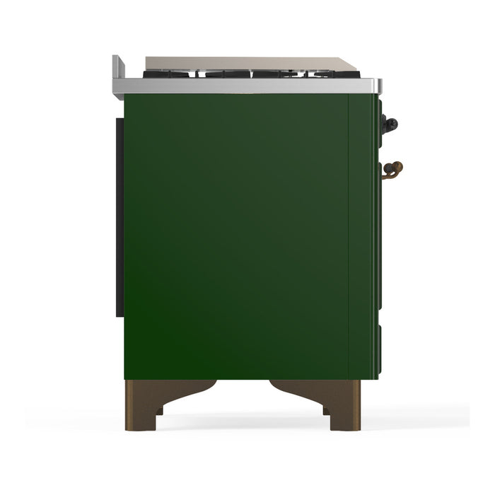 ILVE Majestic III 40" Dual Fuel, Range, Emerald Green, Burnished Trim UMD40FNR3EGB
