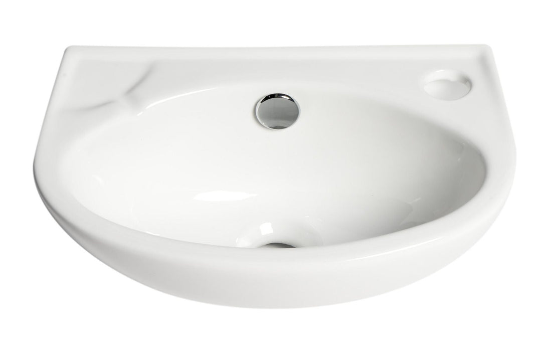 ALFI brand White 14" Small Wall Mounted Ceramic Sink, Faucet Hole ABC118