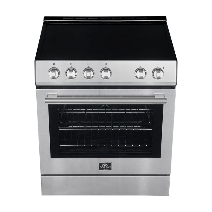 Forno 2-Piece White Kitchen Bundle - 30" Electric Range, 36" Bottom Freezer Refrigerator - Alternate View