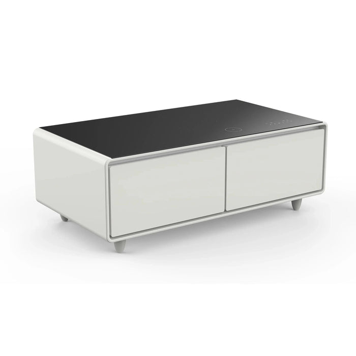 FORNO Evoluto 51" Smart Coffee Table – Dual Fridge Drawers Black in White FCTFR7006-51WHT