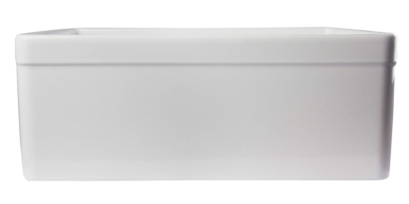 ALFI brand 26" Decorative Lip Single Bowl Fireclay Farmhouse Kitchen AB506-W