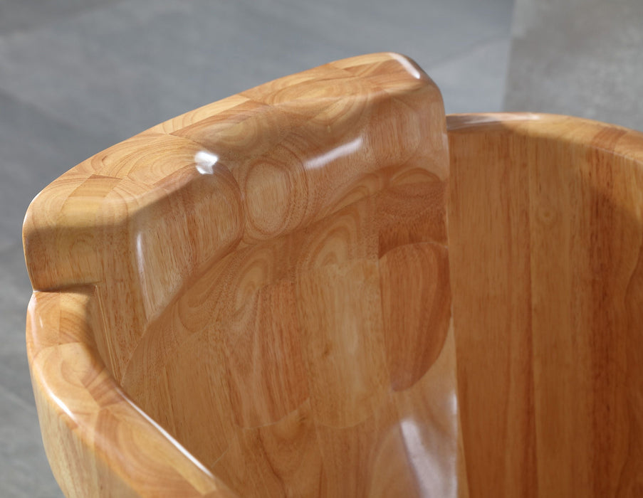 ALFI brand 57" Free Standing Wooden Soaking Bathtub, Headrest AB1187