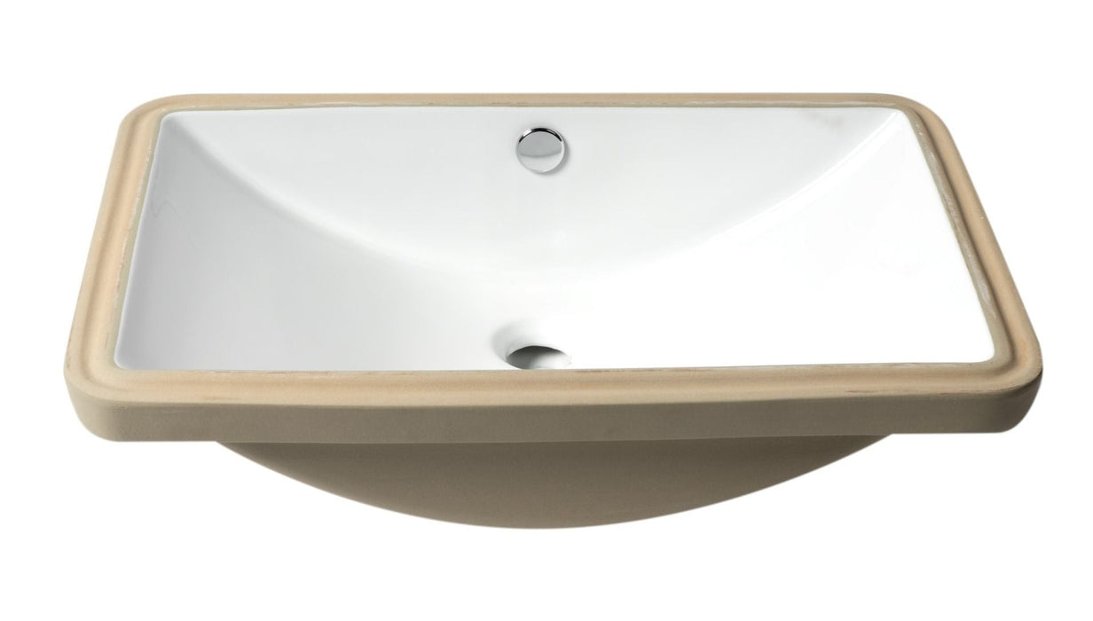 ALFI brand White 24" Rectangular Undermount Ceramic Sink ABC603