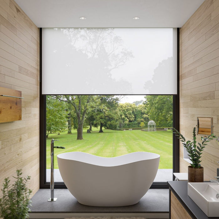 ALFI brand 66" White Solid Surface Smooth Resin Soaking Bathtub AB9949