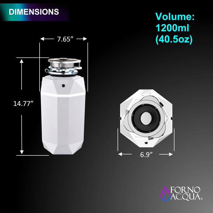 FORNO ACQUA BrightDiamond 3/4HP Super Quiet Garbage Disposal Motion Sensor WDD075TA2MS