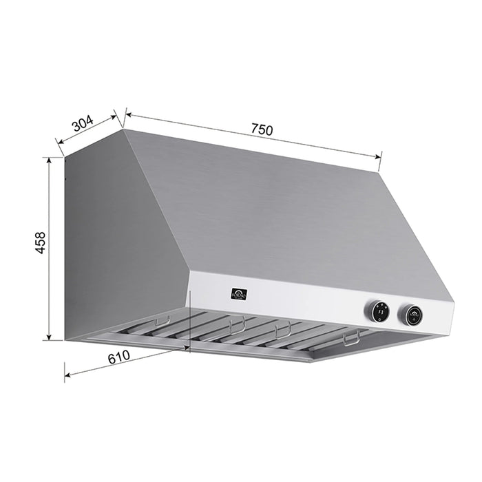 Forno 30'' 600 CFM Wall Mount Range Hood, Stainless Steel FRHWM5009-30