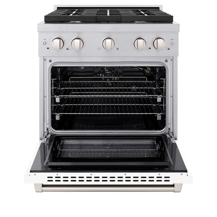 ZLINE 30"Gas Range, Convection Gas Oven , DuraSnow® White Matte, SGRS-WM-30