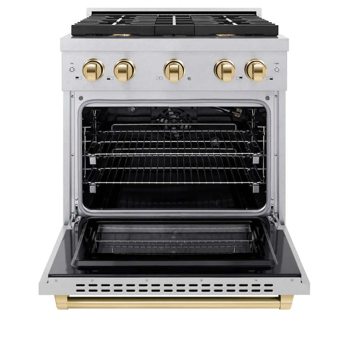 ZLINE 30"Gas Range, Convection Gas Oven , DuraSnow® Gold, SGRSZ-30-G