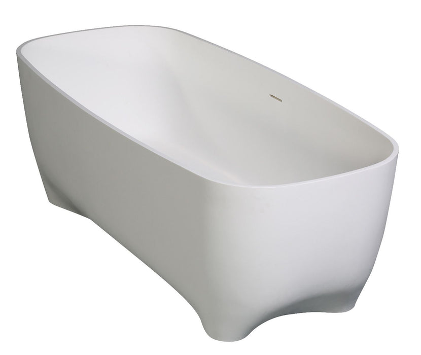 ALFI brand 67" White Matte Solid Surface Resin Bathtub AB9980