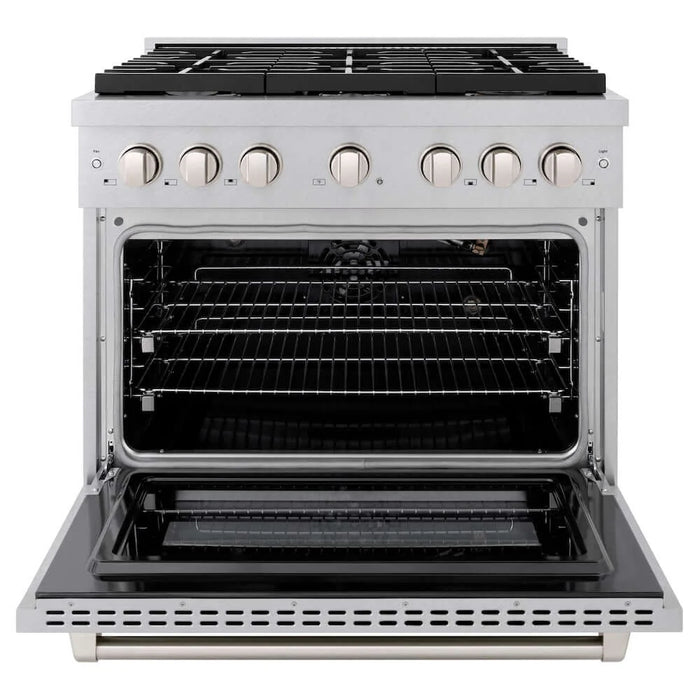 ZLINE 36"Gas Range, Convection Gas Oven , DuraSnow® Brass Burners, SGRS-BR-36