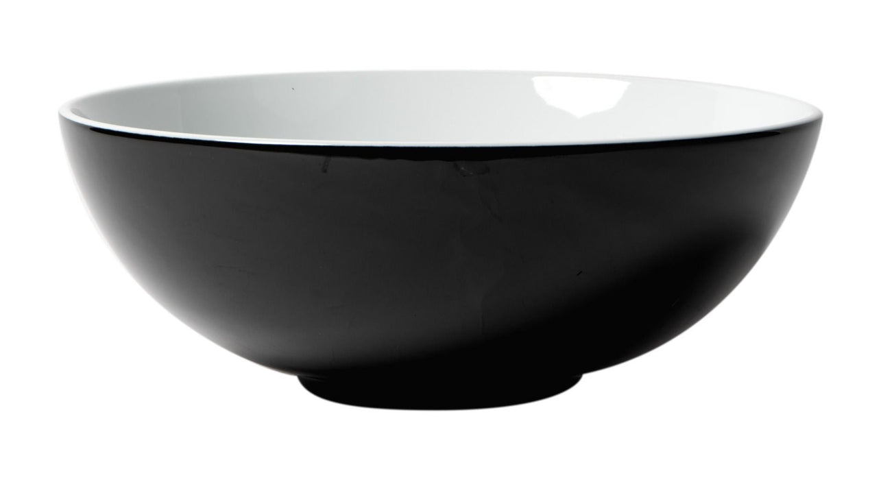 ALFI brand Black & White 15" Round Vessel Above Mount Ceramic Sink ABC906