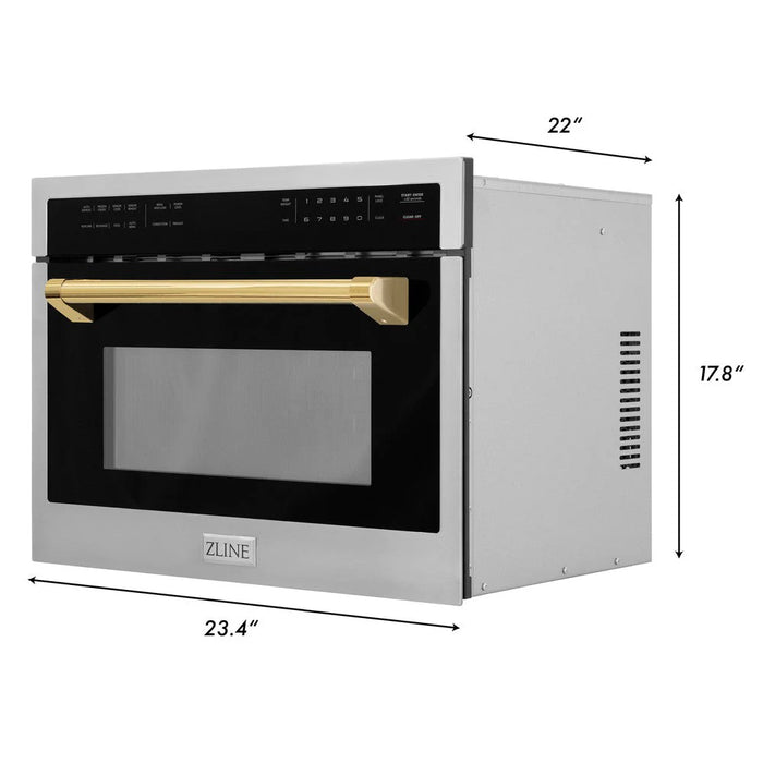 ZLINE 24" Convection Microwave, Stainless Steel, Gold MWOZ-24-G