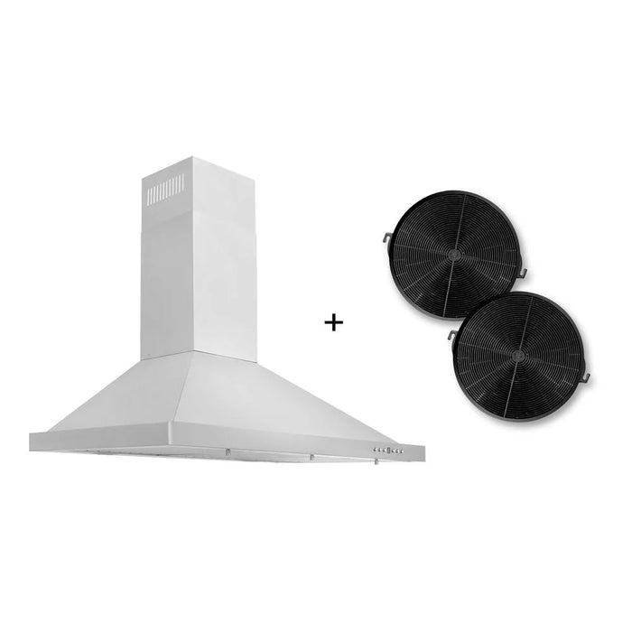 ZLINE Recirculating Wall Mount Range Hood, Charcoal Filters, Stainless Steel KB-CF