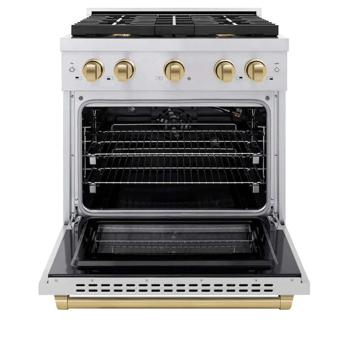 ZLINE 30"Gas Range, Convection Oven Stainless Steel, Champagne Bronze, SGRZ-30-CB