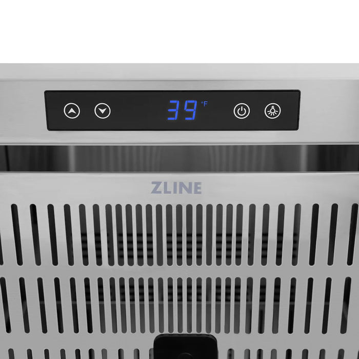 ZLINE Autograph Edition 24" Touchstone 168 Can Outdoor-Rated Dual Refrigerator Drawer, White Matte Door, Accents  RDSOZ-WM-24-CB