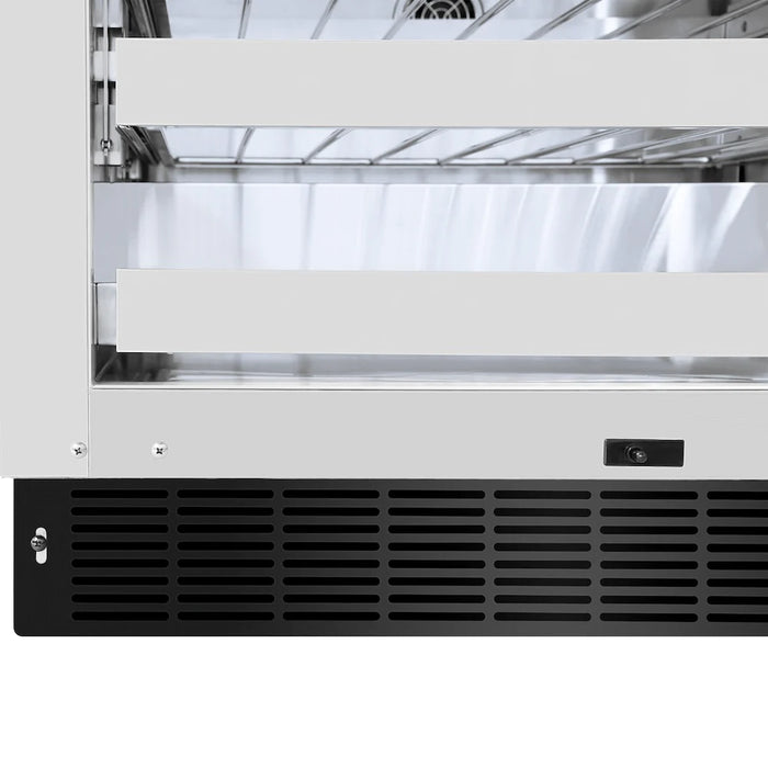 ZLINE Autograph Edition 24" Touchstone Dual Zone 44 Bottle Wine Cooler, Black Stainless Steel Glass Door, Helix Handle RWDOZ-BS-24-KCB