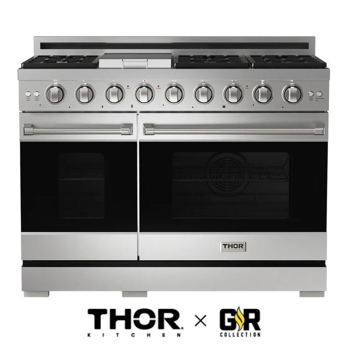 Gordon Ramsay by THOR Kitchen 48" Professional Propane Gas Range Stainless Steel, RSG48ELP