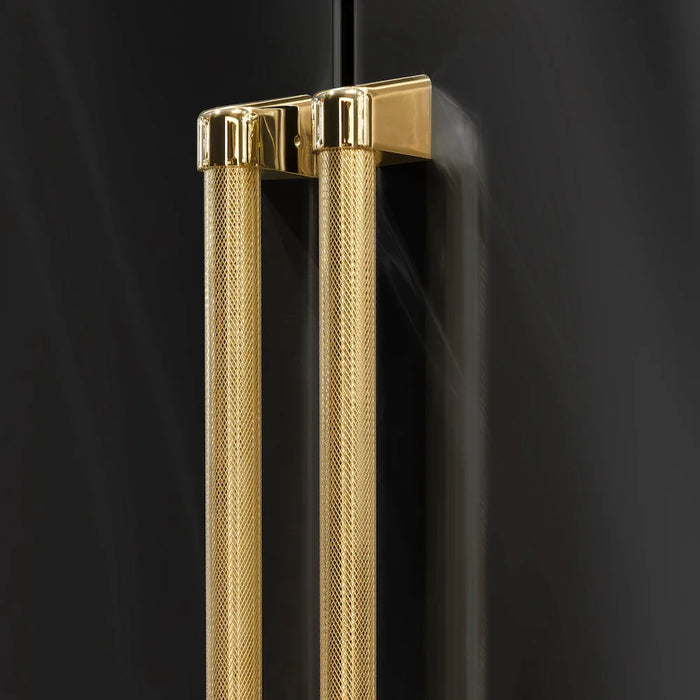 ZLINE Autograph Edition 36" Counter-Depth French Door Refrigerator, Water, Ice Maker, Fingerprint-Resistant Stainless Steel, Helix Handles RFMZ-W-36-KCB