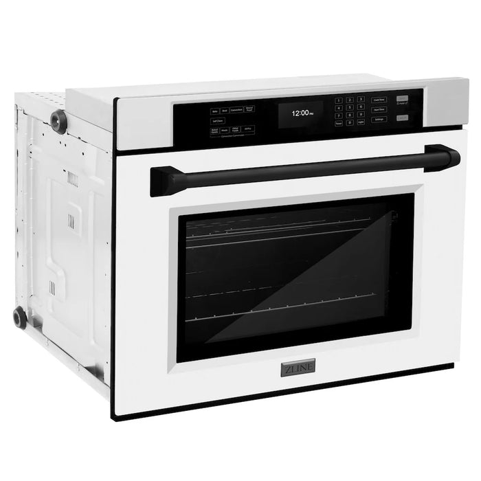 ZLINE 30" Autograph Edition Professional True Convection Single Wall Oven, Air Fry, Self Clean, White Matte, Matte Back WASZ-WM-30-MB