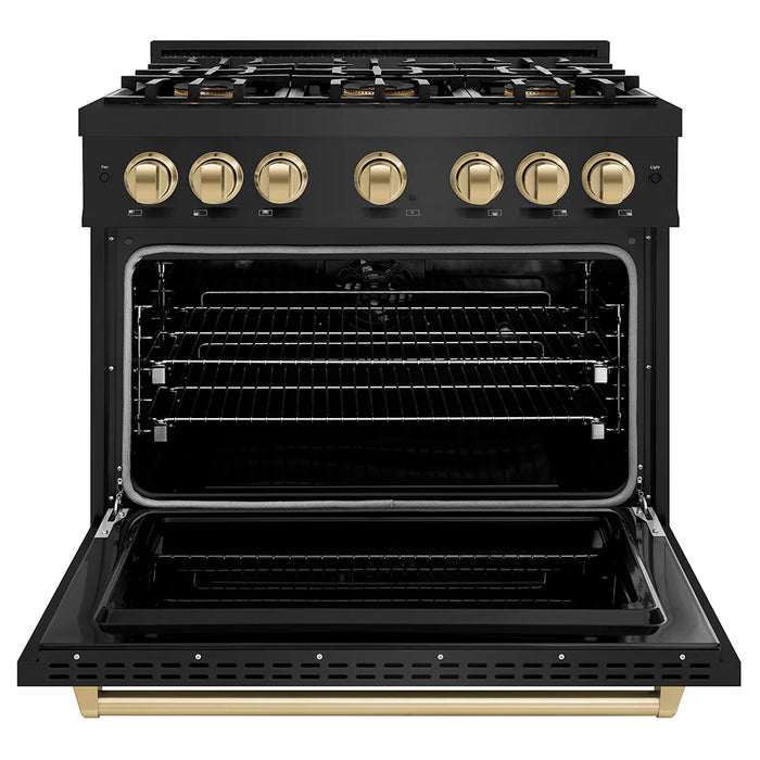ZLINE Classic 36" Gas Range Black Stainless Steel PCGRBZ-36-CB
