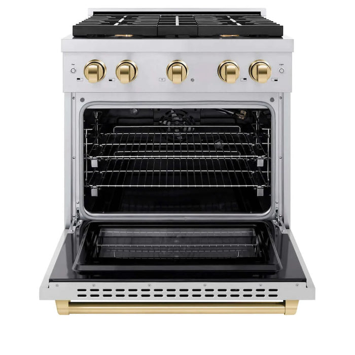 ZLINE 30 " Gas Range, Convection Oven Stainless Steel, Gold , SGRZ-30-G