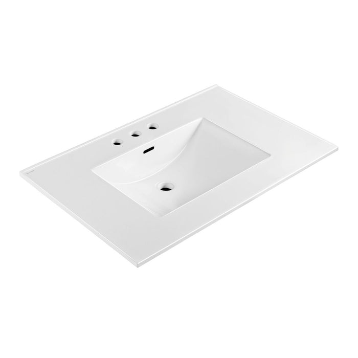 Whitehaus 31" Countertop Vanity Sink, Rect Bowl Single Faucet, Overflow WHCS3122-1H